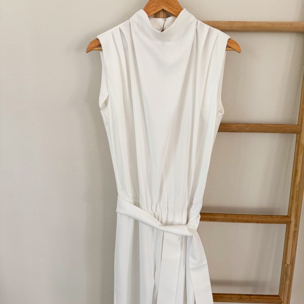 Amanda Uprichard X Revolve Fabienne Ivory White Sleeveles Tie Waist Jumpsuit S - Picture 3 of 12